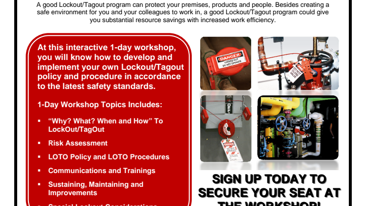 Implementing a Good Lockout Tagout Program Workshop Info & Reg Form