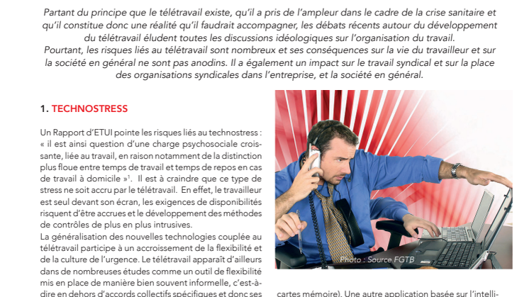 Lettre d'informations 5 : LE TELETRAVAIL, UN NOUVEAU MYTHE LIBERAL ? 