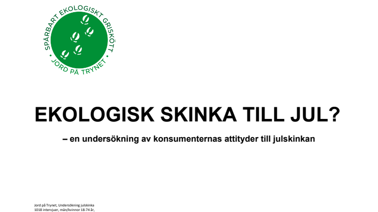 Ekologisk skinka till jul? - en konsumentundersökning