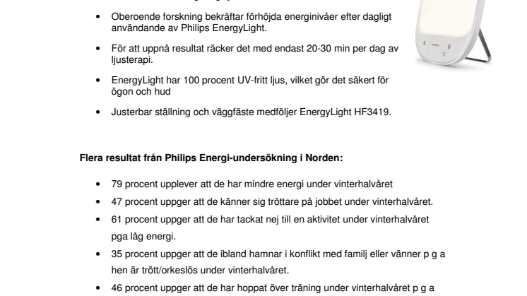 FAKTABLAD Philips EnergyLight