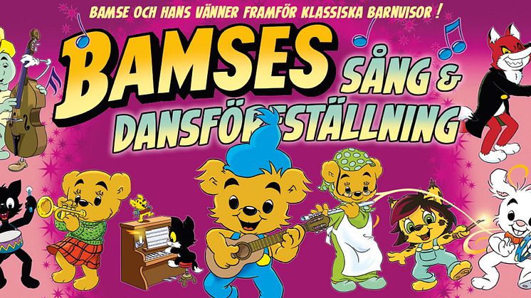 Bamses sång- och dansföreställning kommer till Vara Konserthus den 5 maj. 