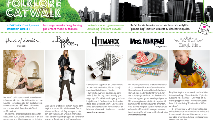 Inbjudan: Välkommen till FOLKLORE CATWALK på Formex