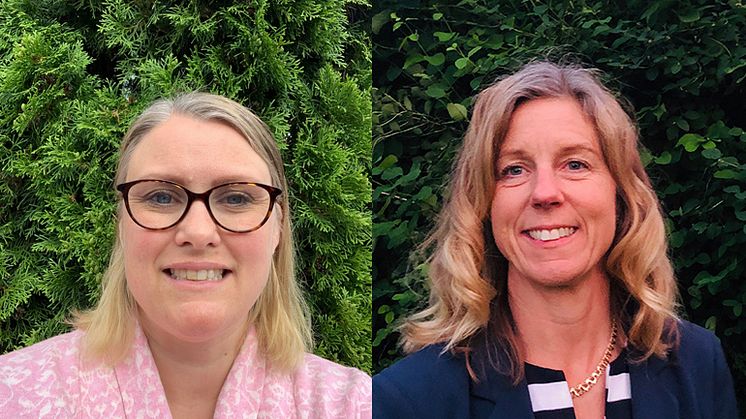 Produktionschef Linda Östberg (t.v.) och Malin Pettersson chef för återvinningstjänster (t.h.).