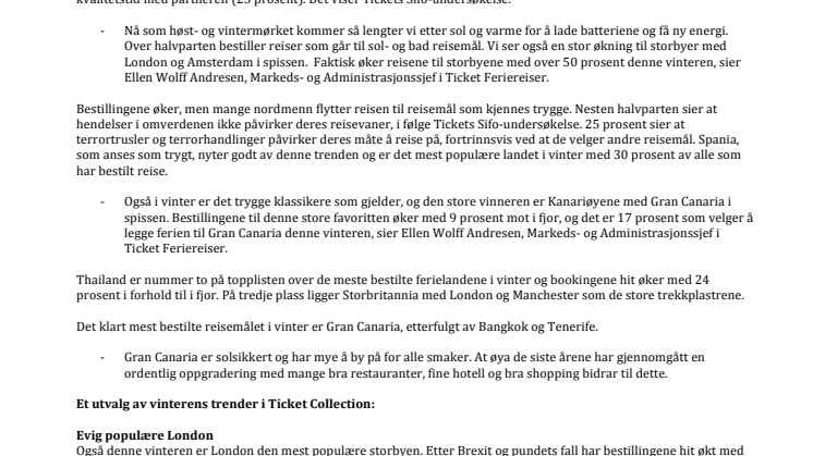 Tickets trendspaning: Hit reiser vi vinteren 2017/2018