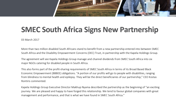 South Africa’s new partnership to benefit over two million disabled