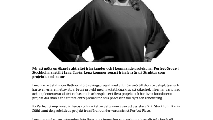 Perfect Group Stockholm förstärker ytterligare med Lena Eurén