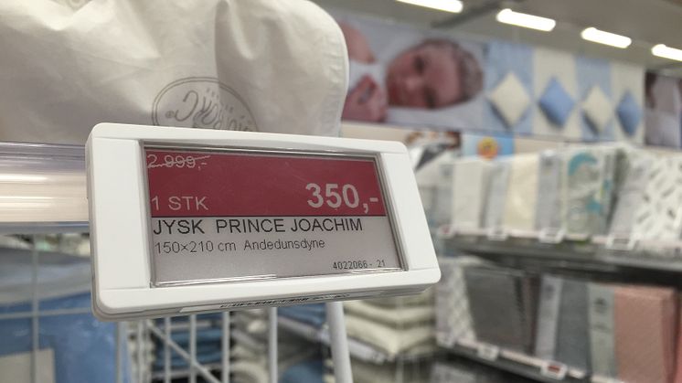 320 JYSK-butikker får elektroniske hyldeforkanter