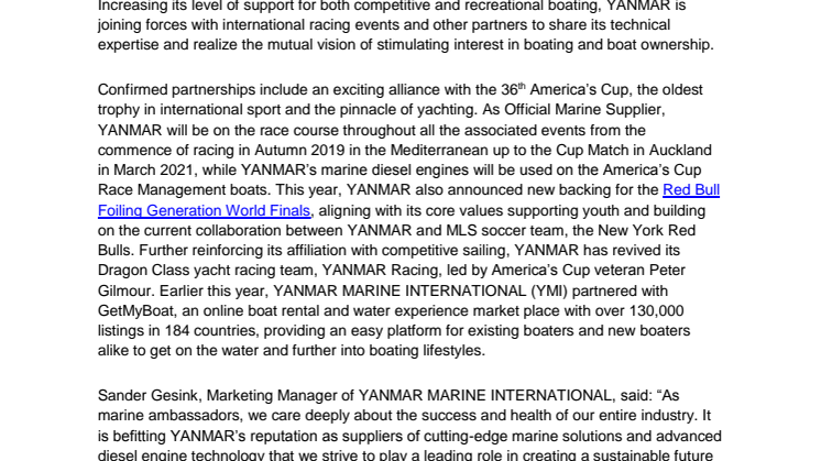 Yanmar Invests in the Future of Marine Industry