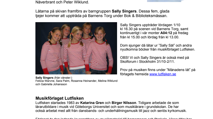 Sally Säl - ny sång- och lekbok för små barn