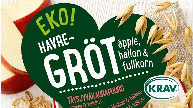 Eko Havregröt fullkorn, äpple & hallon 