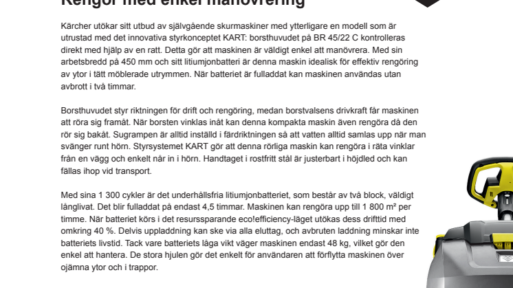 Ny kompakt skurmaskin rengör med enkel manövrering