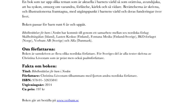 Bibelberättelser för barn i Norden