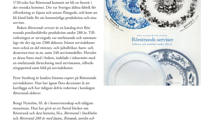 Rörstrands serviser – Dekorer och modeller under 280 år