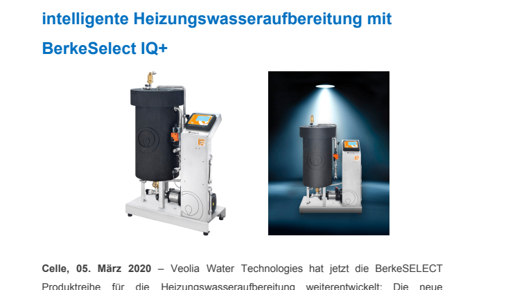 Mehr Sicherheit – mehr Komfort: intelligente Heizungswasseraufbereitung mit BerkeSelect IQ+