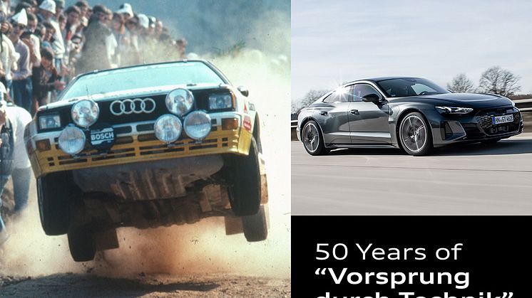 Et slogan med historie: Audi markerer 50 år med “Vorsprung durch Technik”