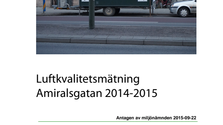 Rapport - luftkvalitetsmätning Amiralsgatan 2014-2015
