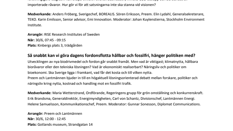 Pressinbjudan: Preem i Almedalen