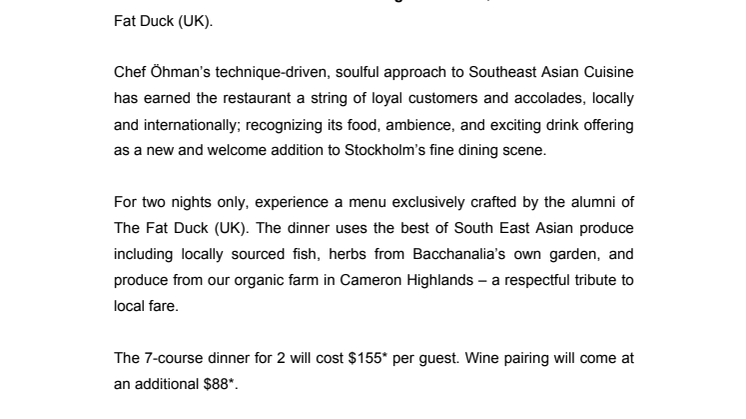 Farang gästar Bacchanalia i Singapore.