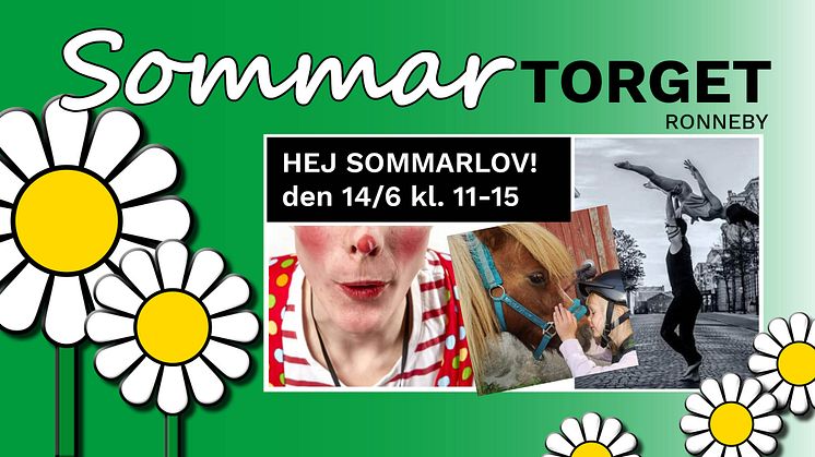 Det blir en härlig evenemangssommar på torget i Ronneby, för alla åldrar. Vi börjar med att fira in sommarlovet med massor av skoj.
