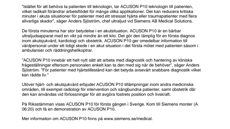 Siemens lanserar världens minsta ultraljudsapparat