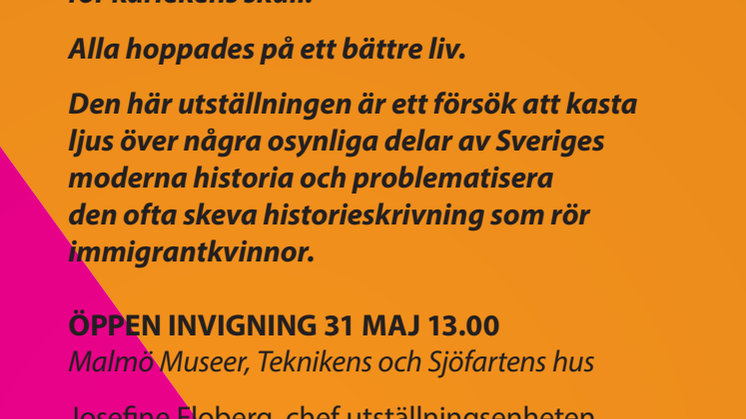 Inbjudan till invigning av Women Making History