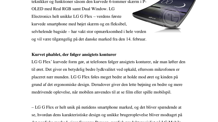 LG G FLEX KOMMER TIL DANMARK – UNIK KURVET PHABLET MED OLED OG SELVHELENDE BAGSIDE 