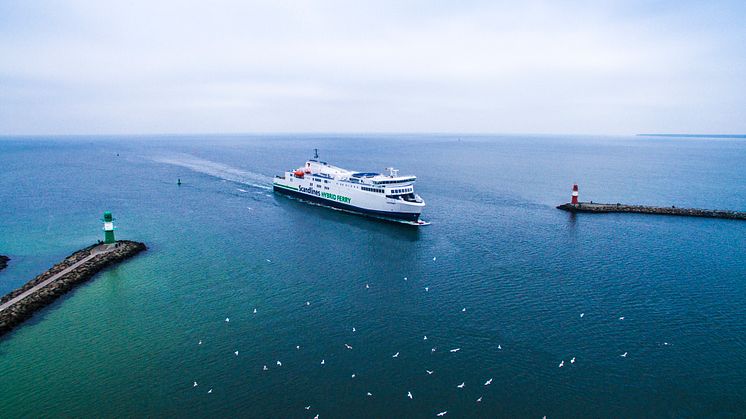 Scandlines‘ hybridfærge M/F Copenhagen sejler snart med vindkraftteknologi
