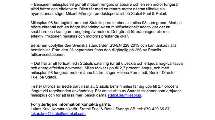 Förbättrad bensin gör motorn som ny