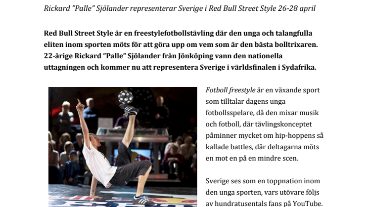 Sveriges enda fotbollsspelare till Sydafrika 2010