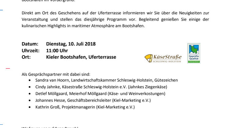 Presse-Einladung zum Vorabgespräch Käse trifft Wein