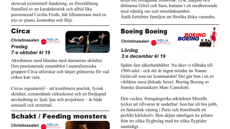 Teater, dans, akrobatik i Piteå hösten 2011
