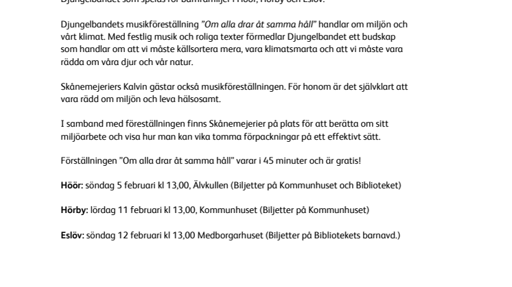 Kalvin och Djungelbandet - En klimatsmart musikföreställning!
