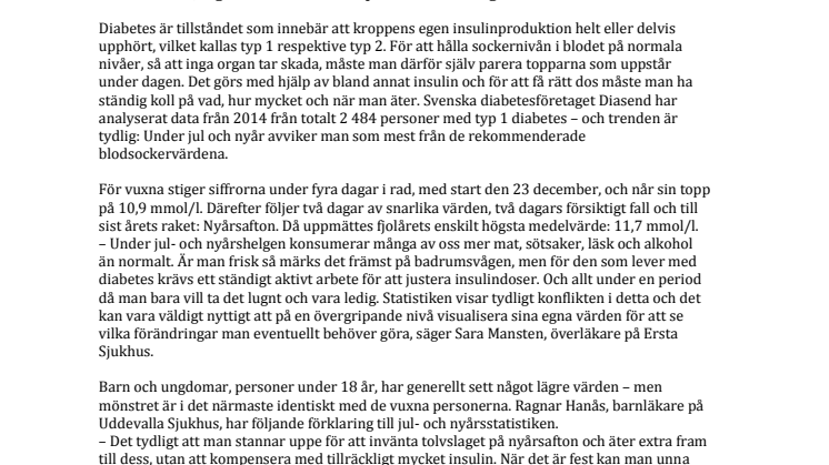 Nyårsafton – årets största utmaning för svenskar med diabetes