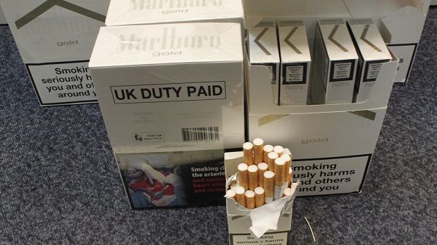 Some of the seized cigarettes LON 04 18