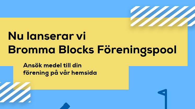 Bromma Blocks Föreningspool ska stötta barn- och ungdomsidrotten i Bromma  