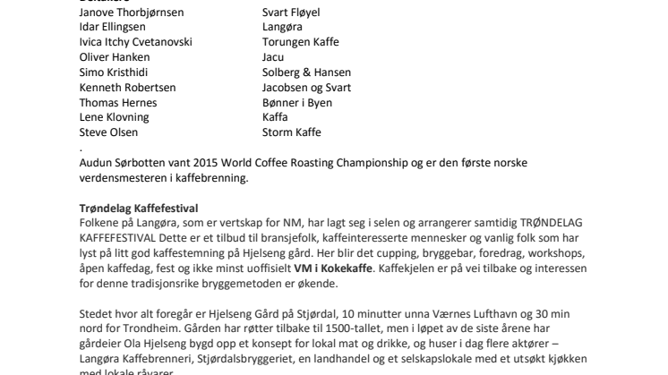 NM i kaffebrenning