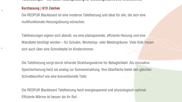 PM 19_REDPUR Blackboard Tafelheizung – effizient platzsparend multifunktional