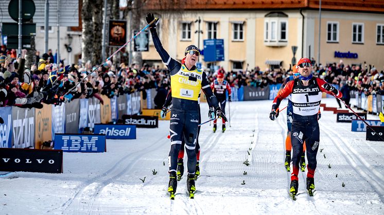 Emil Persson winner of Vasaloppet 2023. 2nd Andreas Nygaard.