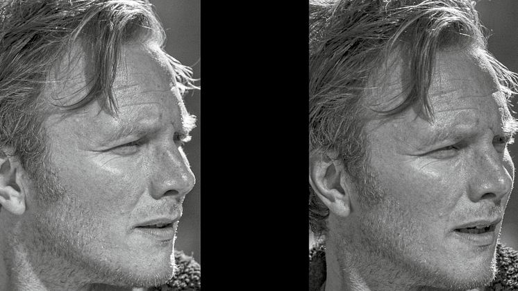 Oddgeir Thune spelar veslebror i ein familie med fire barn, der eitt av barna har ei psykisk utviklingshemming. Foto: Kim Hiorthøy.
