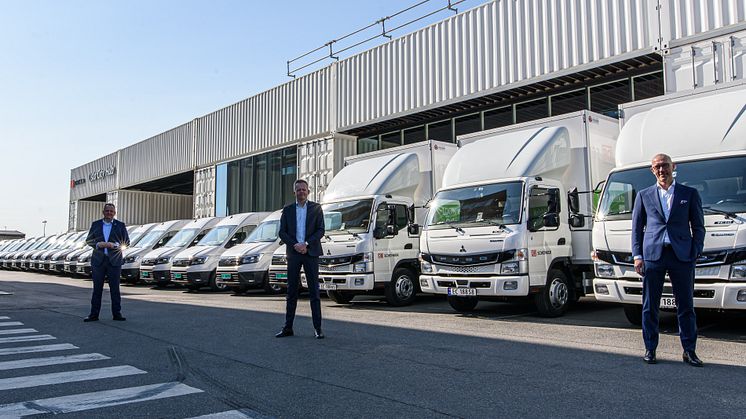 fra v. Peter Stangeland, Markedsdirektør, Knut Eriksmoen, Adm.dir. og Hans-Thomas Andersen, Direktør landdivisjonen