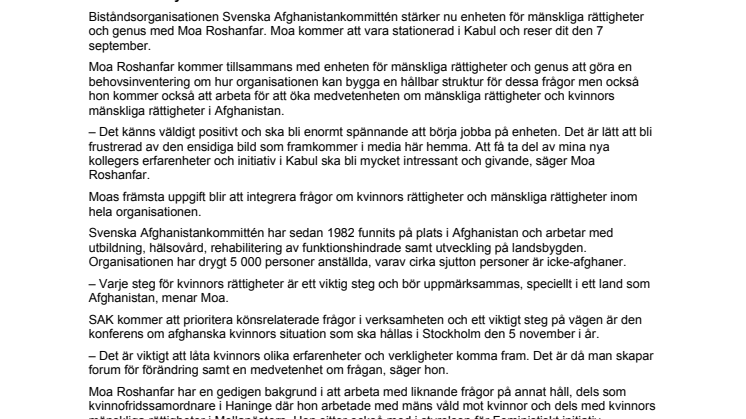 Ska ge perspektiv i Afghanistan   