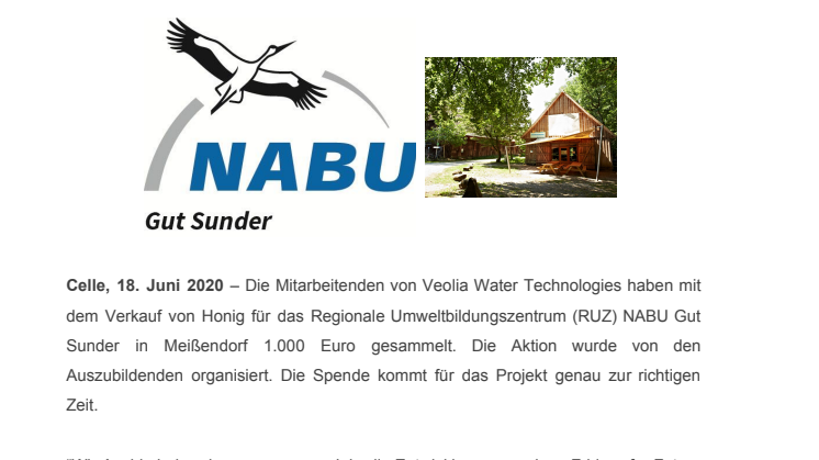 Mitarbeitende spenden an NABU Gut Sunder