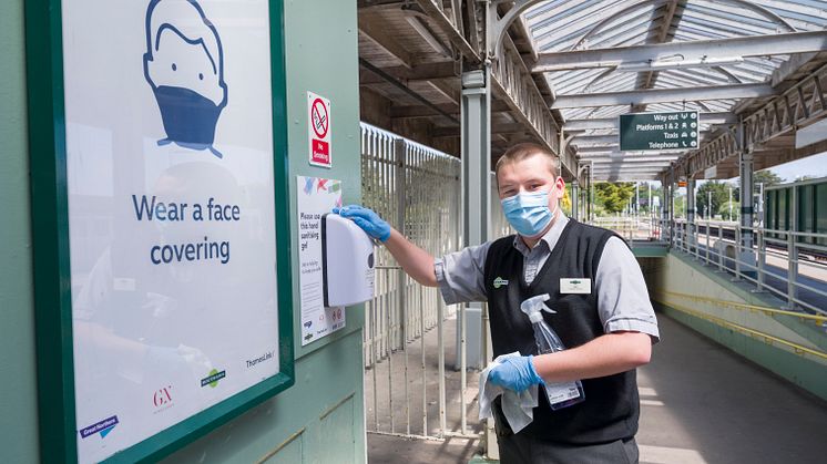 A powerful long-lasting viruscide is being used to treat stations, offices and other staff locations. More images available to download below.