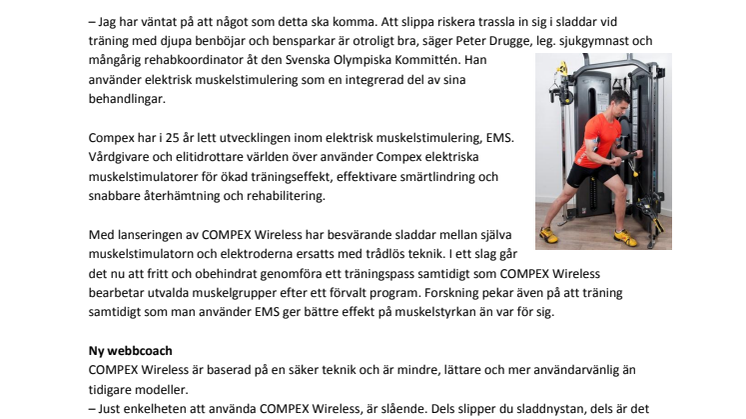 Världens första trådlösa muskelstimulator
