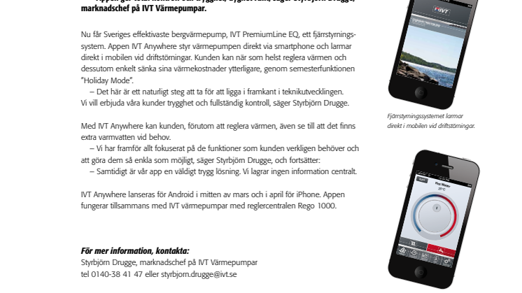 Ny app gör det möjligt att reglera värmen via mobilen