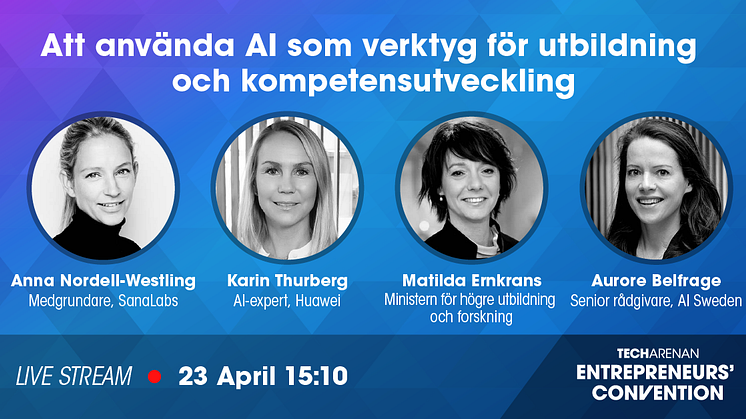 AI-experten Karin Thurberg deltar i en paneldiskussion på temat "AI som verktyg för kompetensutveckling och utbildning"