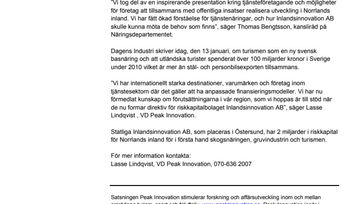 Peak Innovation träffar Näringsdepartementet