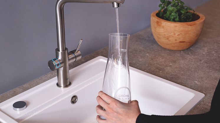 Grohe Blue_SuperSteel_Børstet Stål_Veil.pris 23.100 kr_miljø2