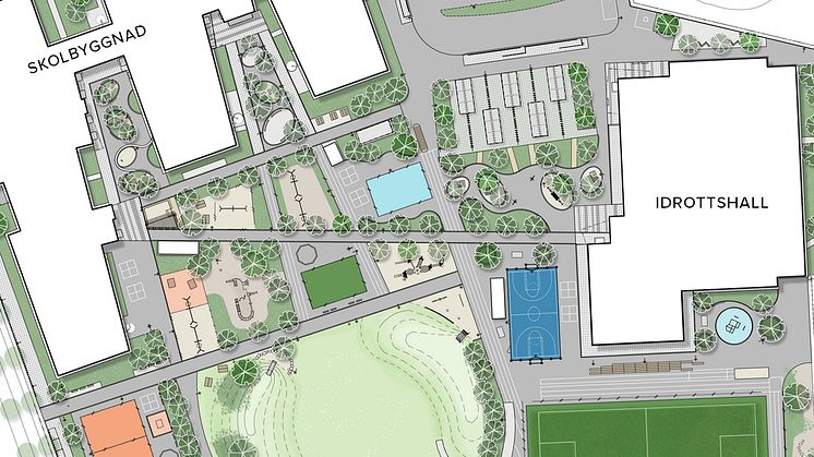 Gestaltning och projektering av skolgård ca 30.000 kvm