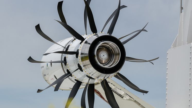 The Open Rotor engine during full engine test. Photo: Eric Drouin, Safran.